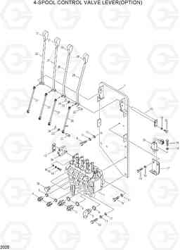 2020 4-SPOOL CONTROL VALVE LEVER(OPTION) HBF20/25II, Hyundai