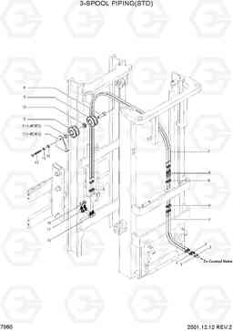 7060 3-SPOOL PIPING(STD) HBF20/25II, Hyundai