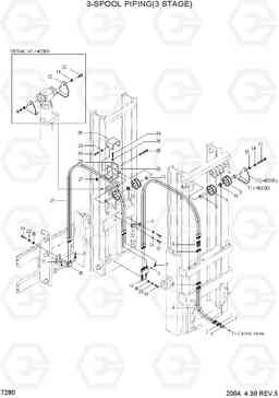 7280 3-SPOOL PIPING(3 STAGE) HBF20/25II, Hyundai