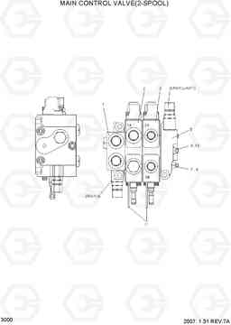 3000 MAIN CONTROL VALVE(2-SPOOL,STD) HBF20/25/30/32-7, Hyundai
