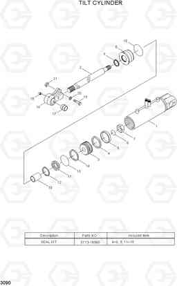 3090 TILT CYLINDER HBF20/25/30/32-7, Hyundai