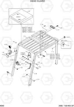 6040 HEAD GUARD HBF20/25/30/32-7, Hyundai