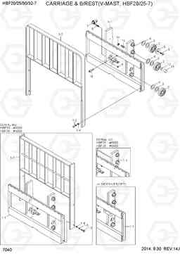 7040 CARRIAGE & B/REST(V-MAST,HBF20/25-7) HBF20/25/30/32-7, Hyundai