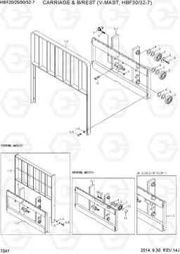 7041 CARRIAGE & B/REST(V-MAST,HBF30/32-7) HBF20/25/30/32-7, Hyundai