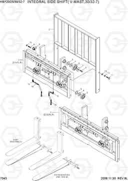 7043 INTEGNAL SIDE SHIFT(V-MAST,30/32-7) HBF20/25/30/32-7, Hyundai