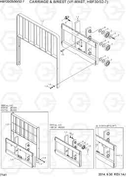 7141 CARRIAGE & BACKREST(VF-MAST,HBF30/32-7) HBF20/25/30/32-7, Hyundai