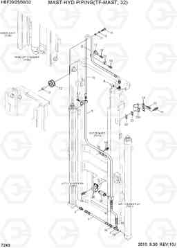 7243 MAST HYD PIPING(TF-MAST,32) HBF20/25/30/32-7, Hyundai