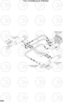 2040 TILT HYDRAULIC PIPING HBF20/25/30C-7, Hyundai