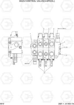 3010 MAIN CONTROL VALVE(3-SPOOL) HBF20/25/30C-7, Hyundai