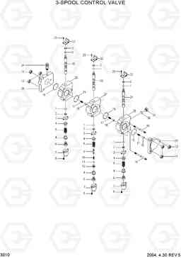 3010 3-SPOOL CONTROL VALVE HBR14/15/18/20II, Hyundai