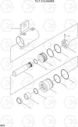 3070 TILT CYLINDER HBR14/15/18/20II, Hyundai