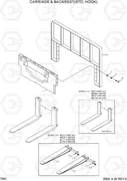 7041 CARRIAGE & BACKREST(STD,HOOK) HBR14/15/18/20II, Hyundai