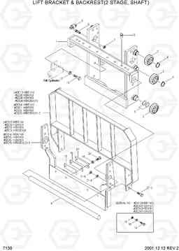 7130 LIFT BRACKET & BACKREST(2 STAGE,SHAFT) HBR14/15/18/20II, Hyundai