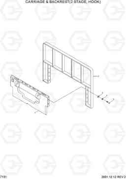 7131 CARRIAGE & BACKREST(2 STAGE,HOOK) HBR14/15/18/20II, Hyundai