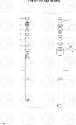 7140 LIFT CYLINDER(2 STAGE) HBR14/15/18/20II, Hyundai