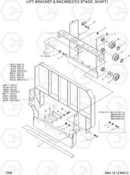 7240 LIFT BRACKET & BACKREST(3 STAGE,SHAFT) HBR14/15/18/20II, Hyundai