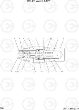 3080 RELIEF VALVE ASSY HBR14/15/18-7, Hyundai