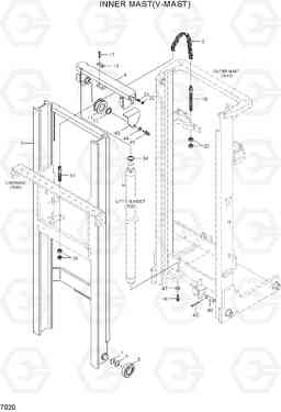 7020 INNER MAST(V-MAST) HBR14/15/18-7, Hyundai