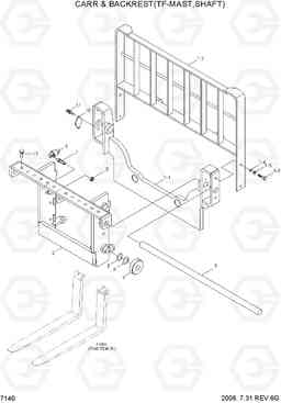 7140 CARR & BACKREST(TF-MAST,SHAFT) HBR14/15/18-7, Hyundai