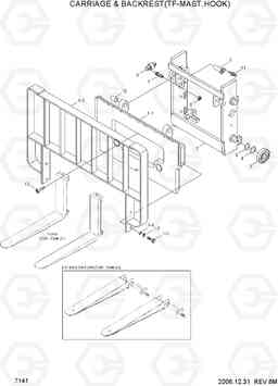 7141 CARR & BACKREST(TF-MAST,HOOK) HBR14/15/18-7, Hyundai