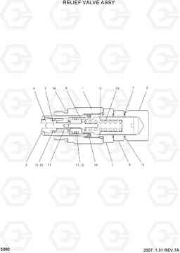 3080 RELIEF VALVE ASSY HBR20/25-7, Hyundai