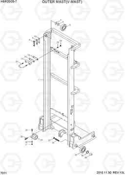 7011 OUTER MAST(V-MAST, KIA) HBR20/25-7, Hyundai