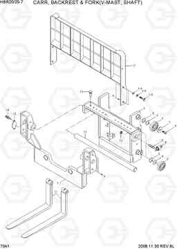 7041 CARR,BACKREST & FORK(V-MAST,SHAFT) HBR20/25-7, Hyundai