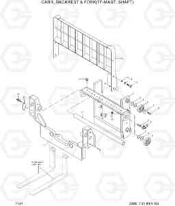 7141 CARR & BACKREST(TF-MAST,SHAFT) HBR20/25-7, Hyundai