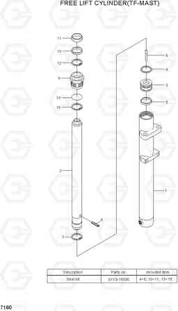 7160 FREE LIFT CYLINDER(TF-MAST) HBR20/25-7, Hyundai