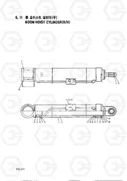 6110 BOOM HOIST CYLINDER(RH) HC25E, Hyundai