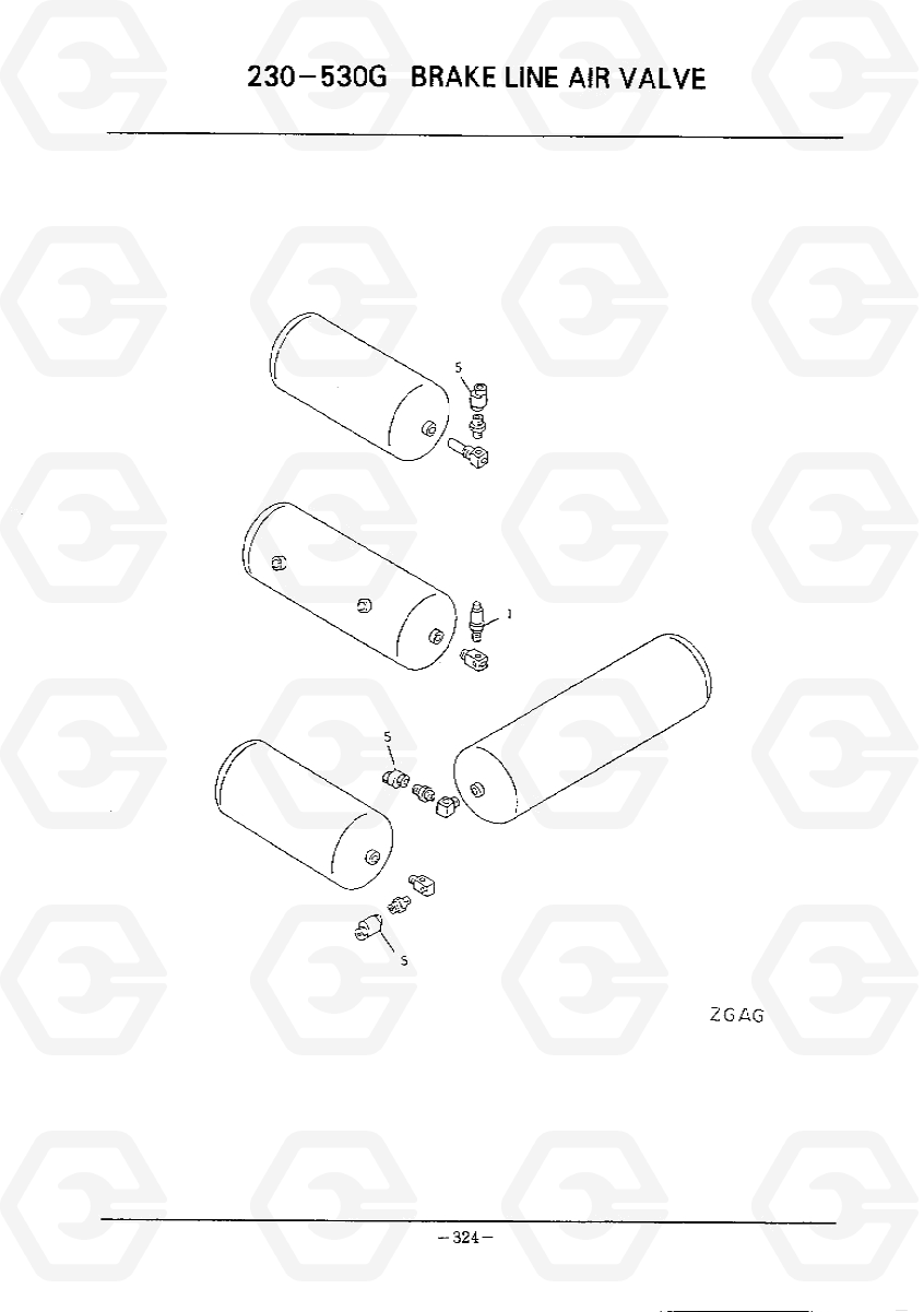 D324 BRAKE LINE AIR VALVE 1 HC50E, Hyundai