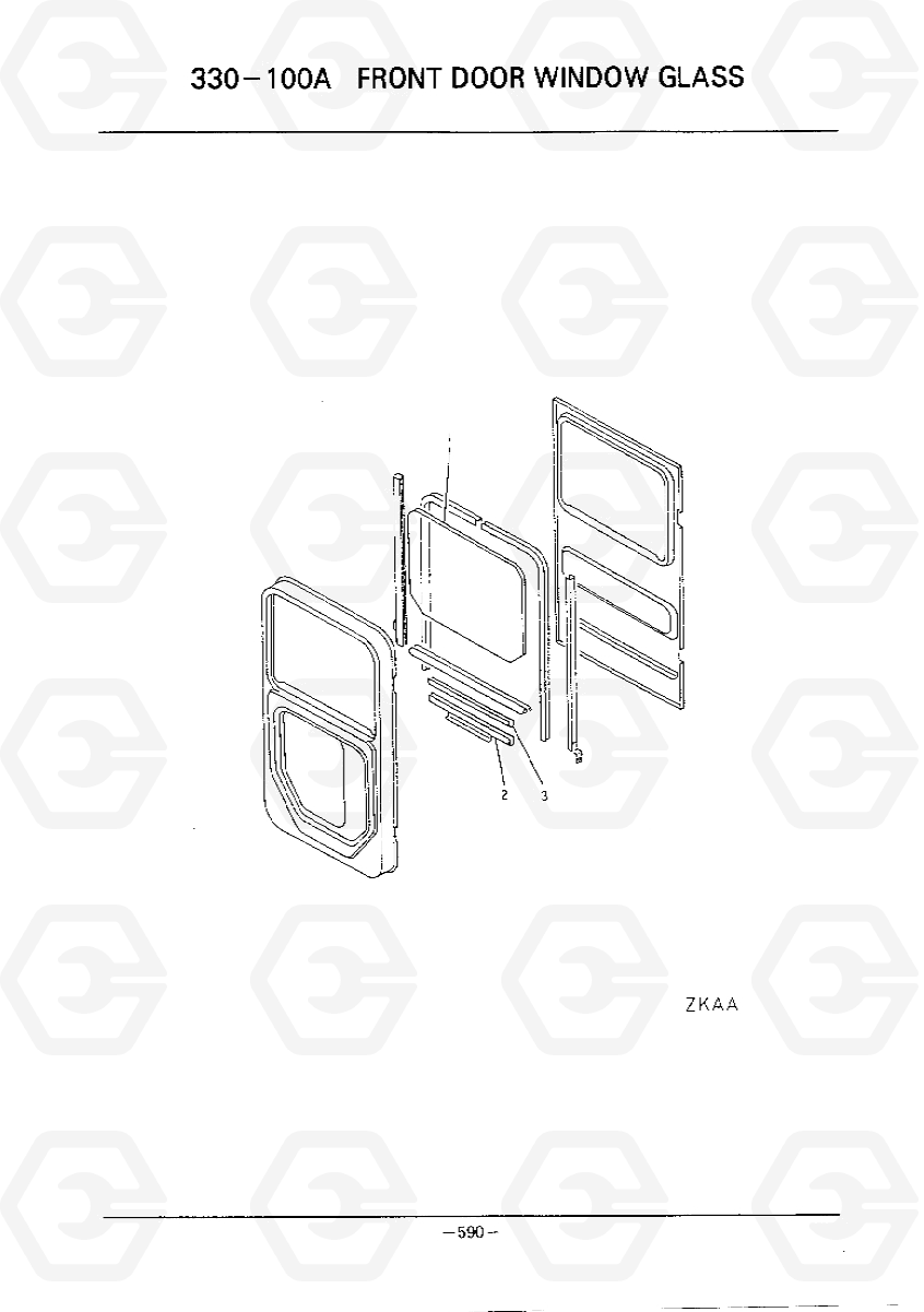 D591 FRONT DOOR WINDOW GLASS HC50E, Hyundai
