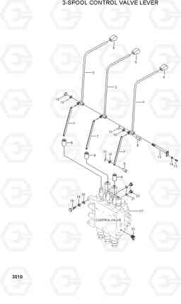 3010 3-SPOOL CONTROL VALVE LEVER HDF15/18, Hyundai