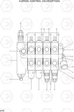 3110 4-SPOOL CONTROL VALVE(OPTION) HDF15/18, Hyundai