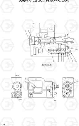 3120 CONTROL VALVE-INLET SECTION ASSY HDF15/18, Hyundai