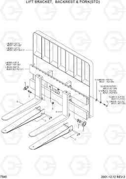 7040 LIFT BRACKET, BACKREST & FORK(STD) HDF15/18, Hyundai