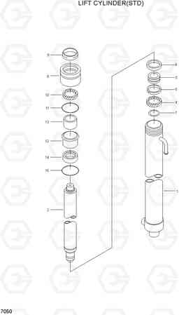 7050 LIFT CYLINDER(STD) HDF15/18, Hyundai