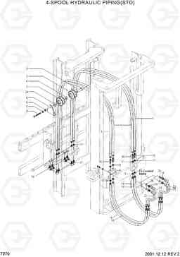 7070 4-SPOOL HYDRAULIC PIPING(STD) HDF15/18, Hyundai