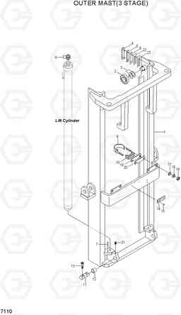 7110 OUTER MAST(3 STAGE) HDF15/18, Hyundai