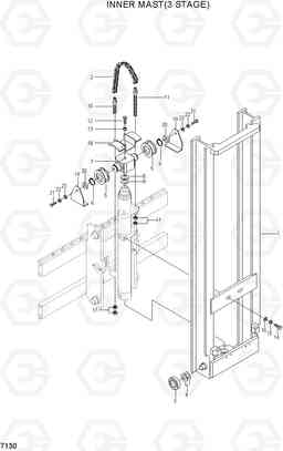 7130 INNER MAST(3 STAGE) HDF15/18, Hyundai