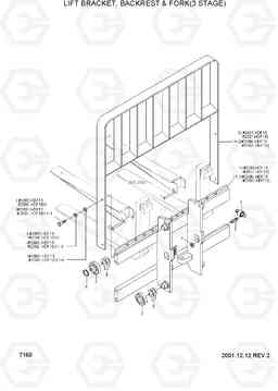 7160 LIFT BRACKET, BACKREST & FORK(3 STAGE) HDF15/18, Hyundai