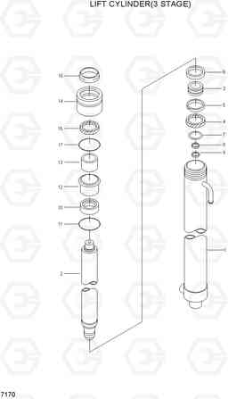 7170 LIFT CYLINDER(3 STAGE) HDF15/18, Hyundai