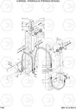 7190 3-SPOOL HYDRAULIC PIPING(3 STAGE) HDF15/18, Hyundai