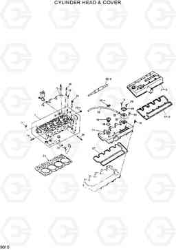 9010 CYLINDER HEAD & COVER HDF15/18, Hyundai