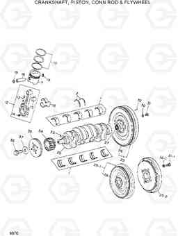 9070 CRANK SHAFT,PISTON,CONN ROD & FLYWHEEL HDF15/18, Hyundai