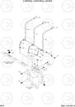 3010 3-SPOOL CONTROL LEVER HDF15/18III, Hyundai