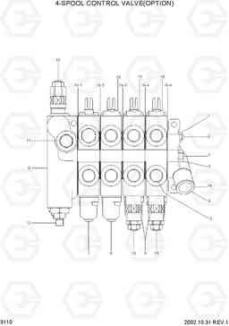 3110 4-SPOOL CONTROL VALVE(OPTION) HDF15/18III, Hyundai