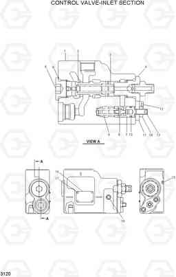 3120 CONTROL VALVE-INLET SECTION HDF15/18III, Hyundai