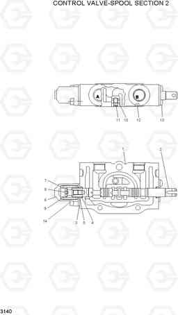 3140 CONTROL VALVE-SPOOL SECTION 2 HDF15/18III, Hyundai