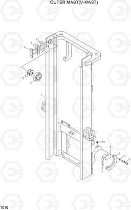 7010 OUTER MAST(V-MAST) HDF15/18III, Hyundai